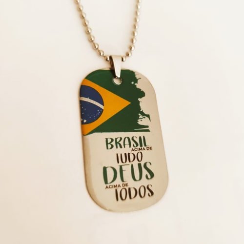 Dog Tag Brasil Acima de Tudo