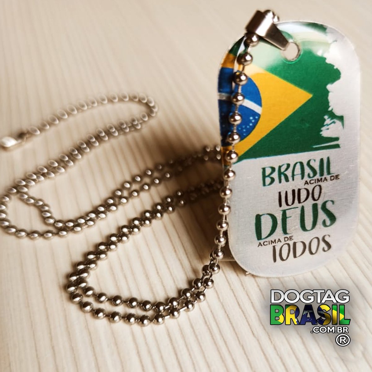 Dog Tag Brasil Acima de Tudo