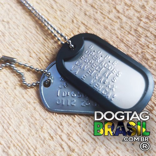 Dog tag Alto Relevo Brasil com Borda 